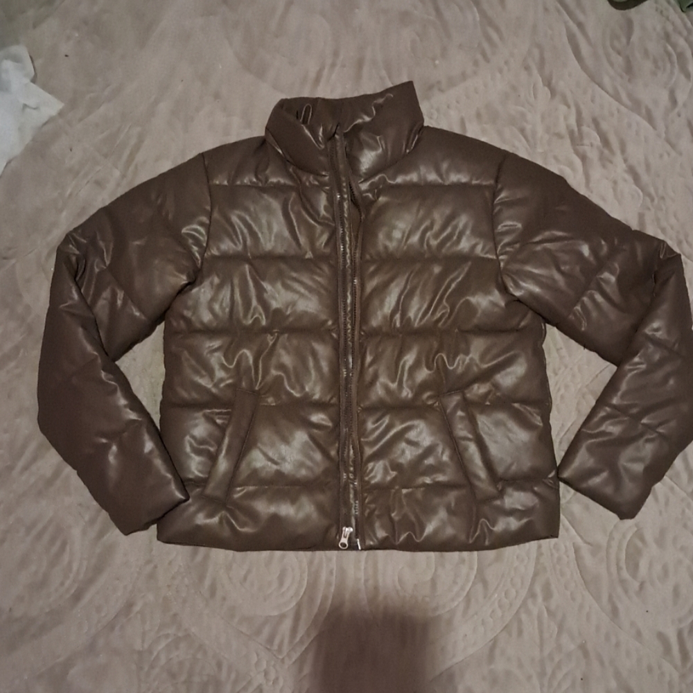 Time and Tru Dark Brown Puffer Jacket